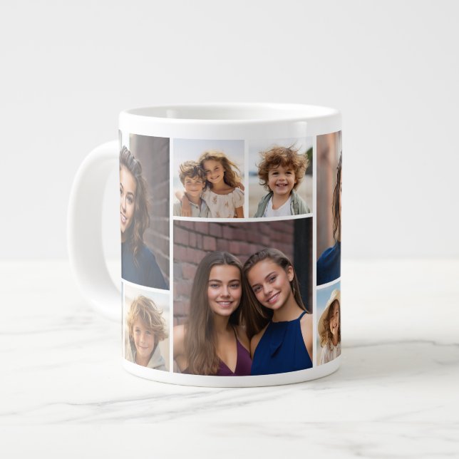 6 Photo Collage - Same Collage on Both Sides Large Coffee Mug (Front Left)