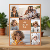 6 photo collage - terra cotta background - white