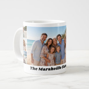6 Photo Collage with white background Large Coffee Mug