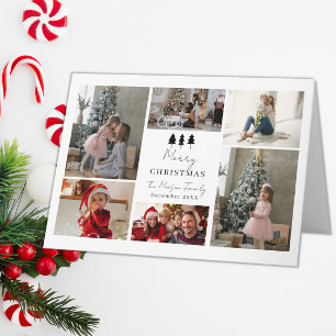 6 Photo Family Christmas Card Trees Design
