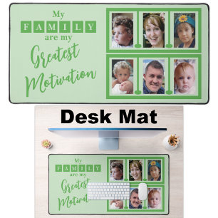 6 photo family motivation green desk mat