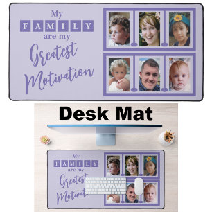 6 photo family motivation purple desk mat