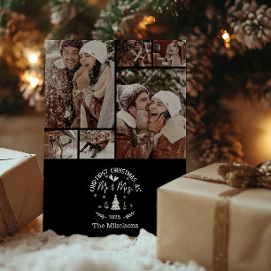6 Photo First Christmas as Mr. & Mrs Holiday Card