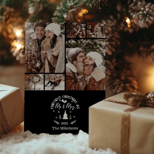 6 Photo First Christmas as Mr. & Mrs Holiday Card (Creator Uploaded)