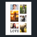 6 Photo Frame Collage Poster<br><div class="desc">6 photos in varying orientation, customise "Love" to any short word or abbreviation.</div>