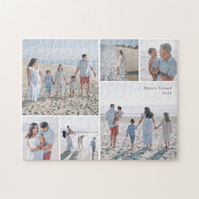 6-Photo Gallery Custom Caption Personalised Puzzle (Horizontal)