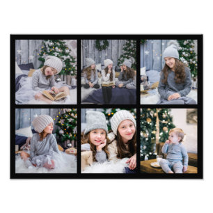 6 Photo Gallery Grid Display Black Ready To Frame