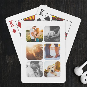6 Photo  Grid Template Rounded Frame Playing Cards