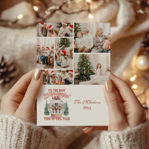 6 Photo Pink  Nutcracker Christmas Wonderland Glob Holiday Card