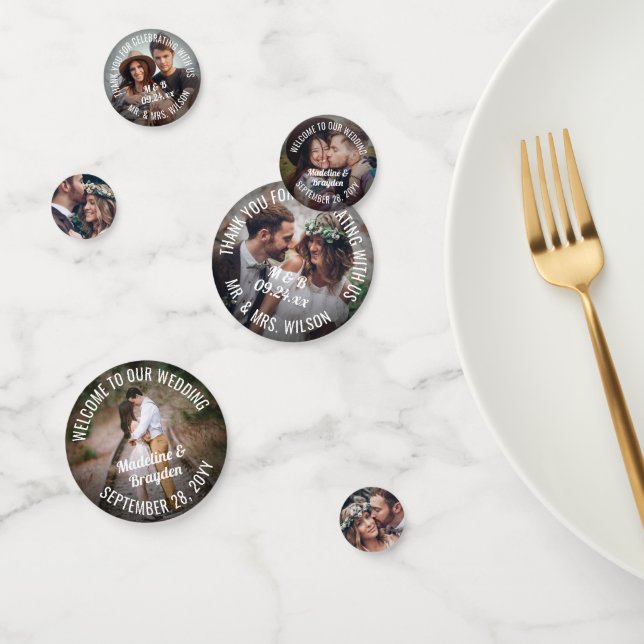 6 Photo Simple Modern Wedding Engagement Pictures Confetti (Group)