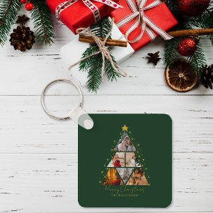 6 Photo Tree Shape Christmas gift for her Key Ring