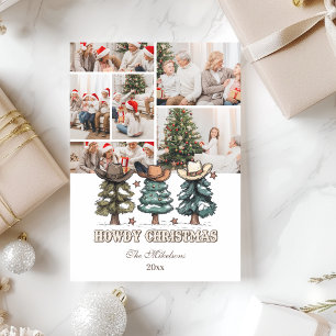 6 photo Western Howdy Christmas Holiday Card