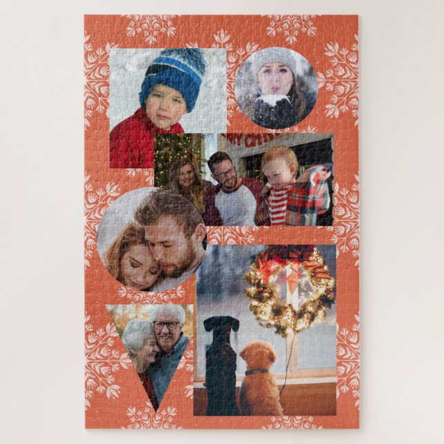 6 Photo Winter Family Collage Jigsaw Puzzle (Vertical)