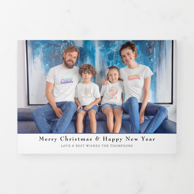 6 Photo Year In View Newsletter Combined with Tri- Tri-Fold Holiday Card (Cover)