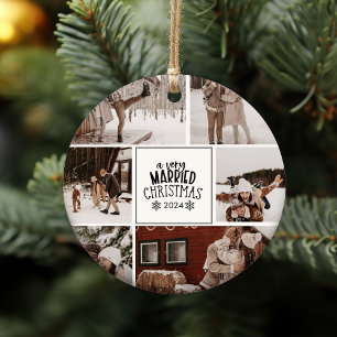 6 Photos A Very Married Christmas Ceramic Ornament