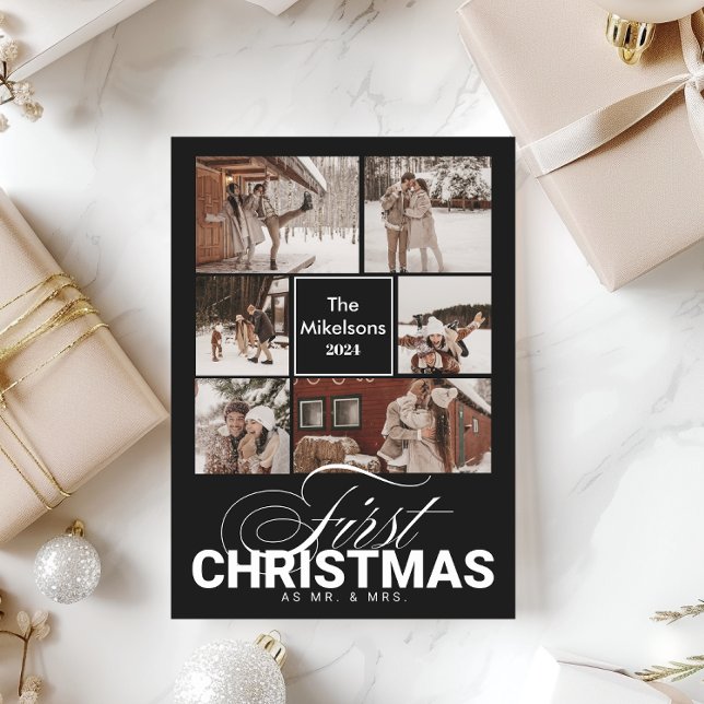 6 photos First Christmas as Mr. & Mrs. Holiday Card (Creator Uploaded)