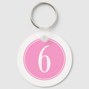 #6 Pink Circle Key Ring