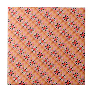 6-point red stars tile