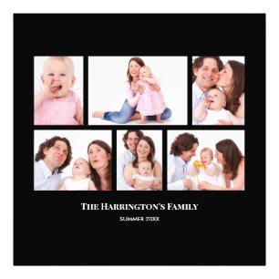 6 Sections Custom Photo Black Frames