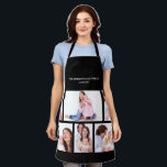 6 Sections Custom Photo Black Frames Apron<br><div class="desc">Lovely arrangement of six family photos collage divided in 3 sections on top and 3 sections on the lower side with texts on the lower side. Personalise it with your own family (friends or reunion) photos and texts. Perfect a custom made memorable gift for your loved ones.</div>