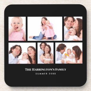 6 Sections Custom Photo Black Frames Coaster