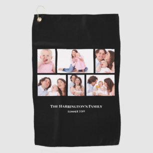 6 Sections Custom Photo Black Frames Golf Towel