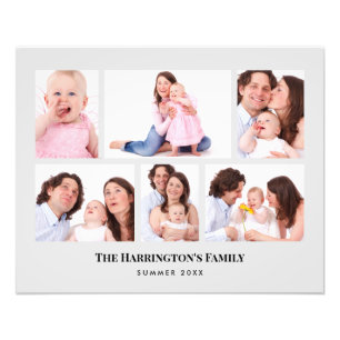 6 Sections Custom Photo Minimalist Grey Frames