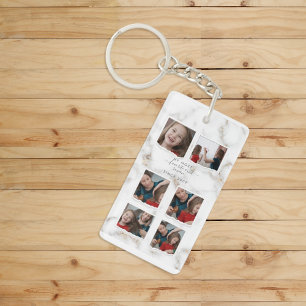 6 Six Photo Collage Aunty Modern Elegant Family Key Ring