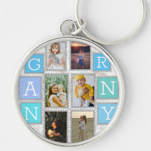 6 Six Photo Collage Cute Baby Family Love Granny Key Ring