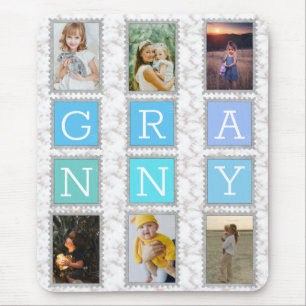 6 Six Photo Collage Cute Baby Family Love Granny Mouse Pad