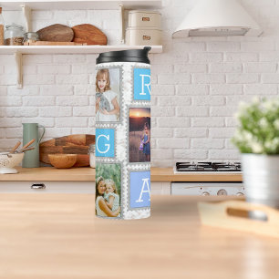 6 Six Photo Collage Cute Baby Family Love Granny Thermal Tumbler