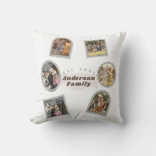 6 Six Photo Modern Elegant Collage Family Love Cushion