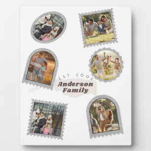 6 Six Photo Modern Elegant Collage Family Love Plaque