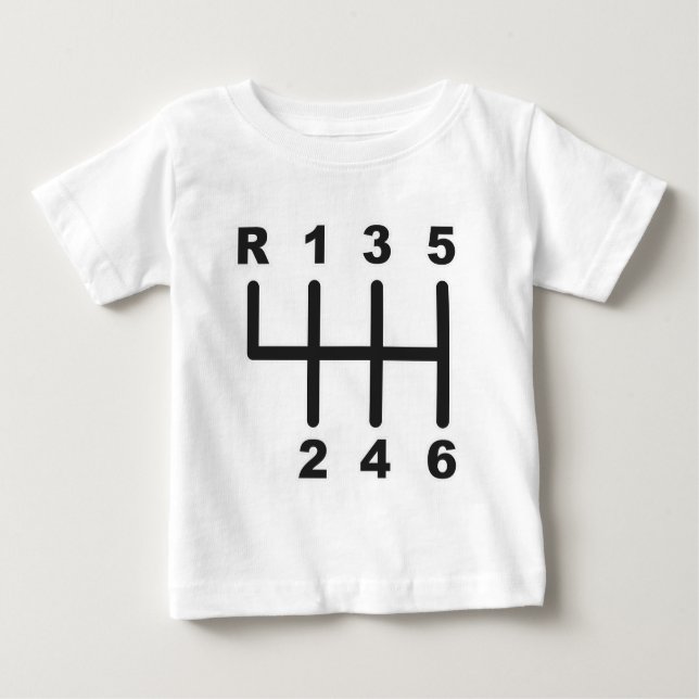 6 Speed Shift Gate Baby T-Shirt (Front)
