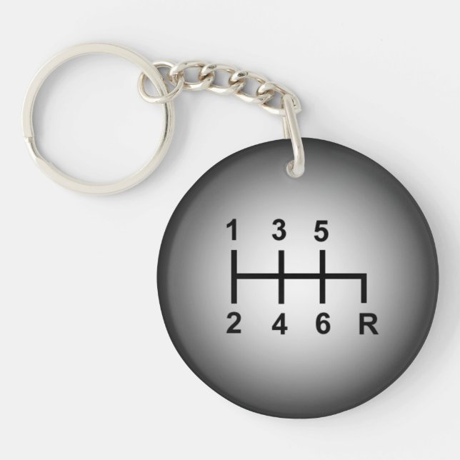6 Speed Shift Knob keychain (Front)