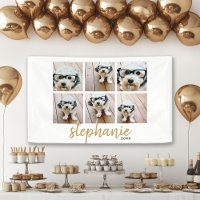 6 Square Photo Collage - handwritten font for text