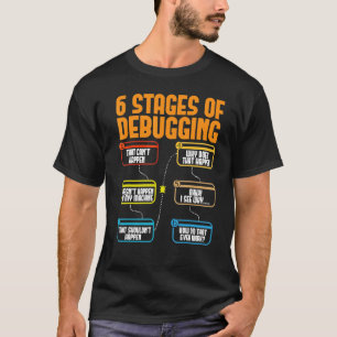 6 Stages of Debugging Full Stack Coder Software De T-Shirt