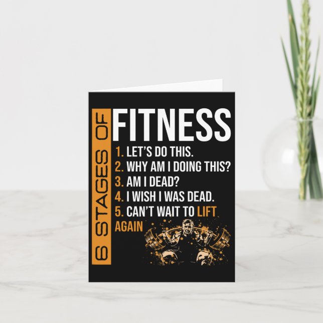 6 Stages Of Fitness Weightlifting Exercise Fitness Card (Front)