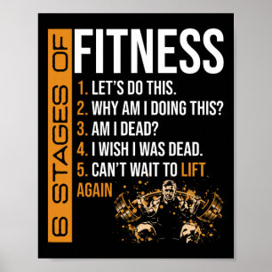 6 Stages Of Fitness Weightlifting Exercise Fitness Poster
