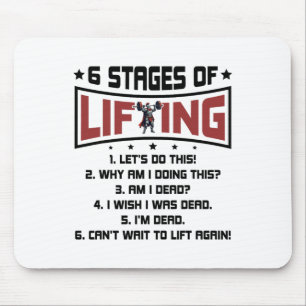 6 Stages Of Lifting Weights Bodybuilding Gym Fitne Mouse Pad
