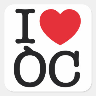 6 stickers "I Love Oc" board of 6 stickers