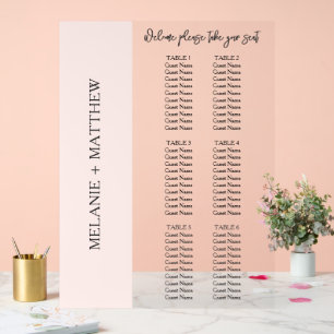 6 Table Elegant Modern Wedding Seating Chart
