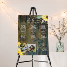 6 Table Rustic Wood SUNFLOWERS PHOTO SEATING