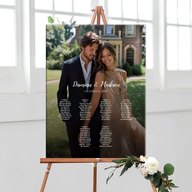 6 tables elegant photo wedding seating chart (Creator Uploaded)