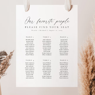 6 Tables Favourite People Acrylic Seating Chart