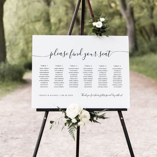 6 Tables Modern Find Your Seat Seating Chart (Creator Uploaded)