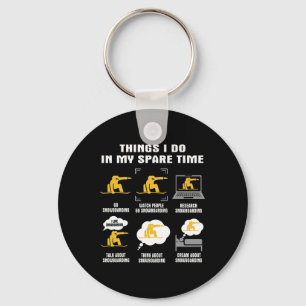 6 Things I Do In My Spare Time - Snowboarding Key Ring