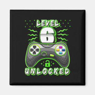 6 Unlocked Video Game 6th Birthday Gamer Boys 3  Magnet