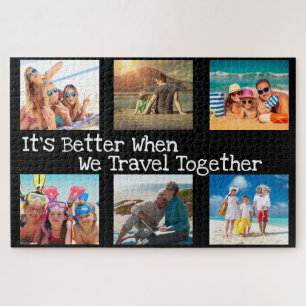 6 Vacation Photo Collage Better to Travel Together Jigsaw Puzzle