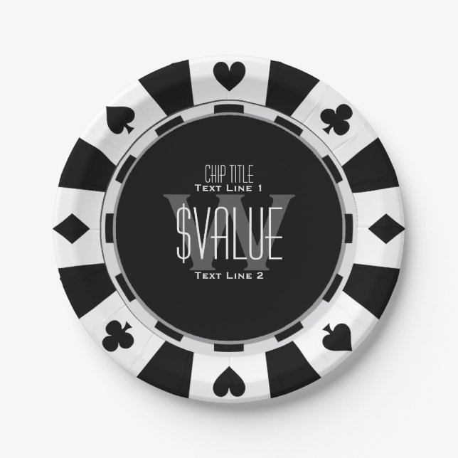 6 Ways to Personalise Your Classic Poker Chip Paper Plate (Front)
